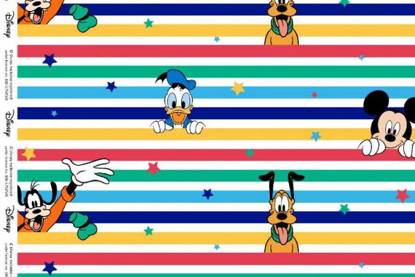 Jersey bedruckt - Goofy, Pluto, Donald, Micky